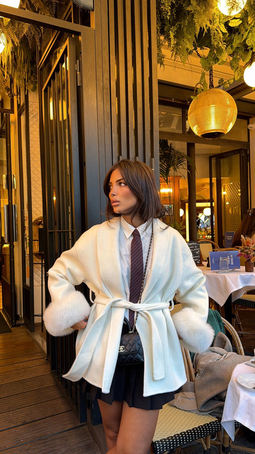 Cashmere Coat cuff short