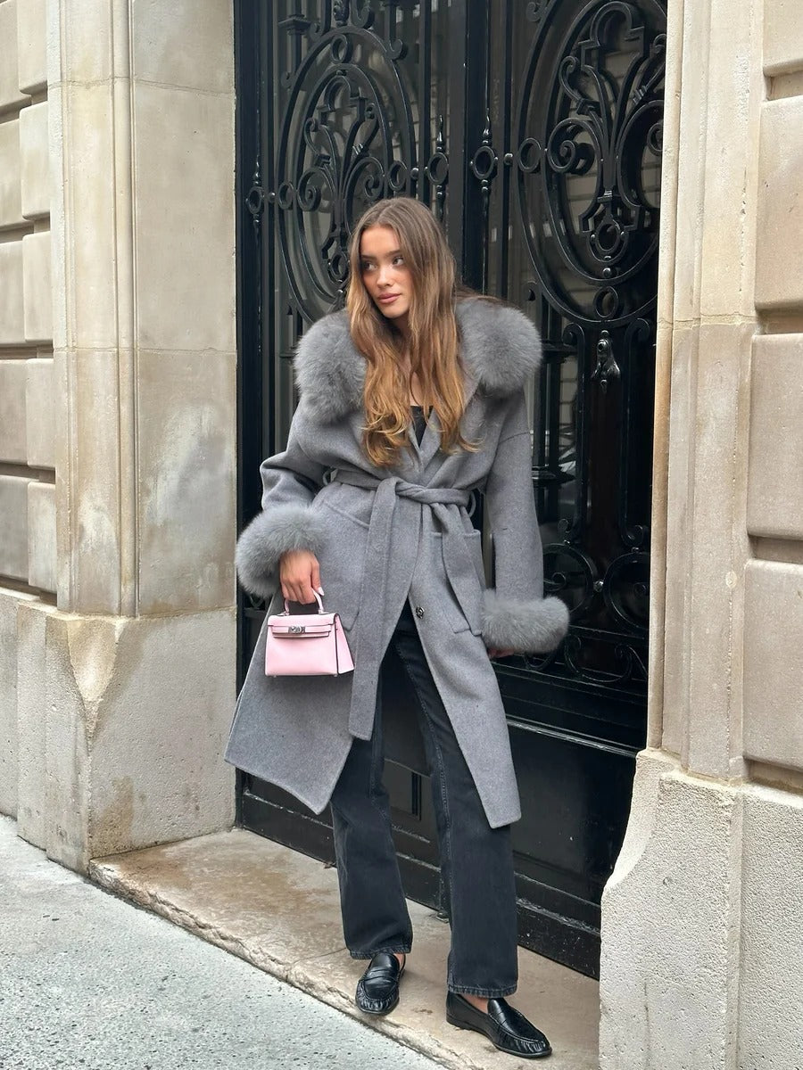 Cashmere Coat cuff short