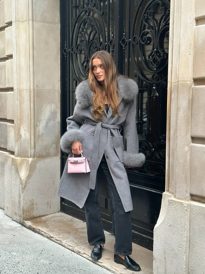 Cashmere Coat cuff short