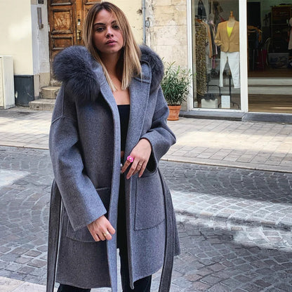 Cashmere Coat cuff short