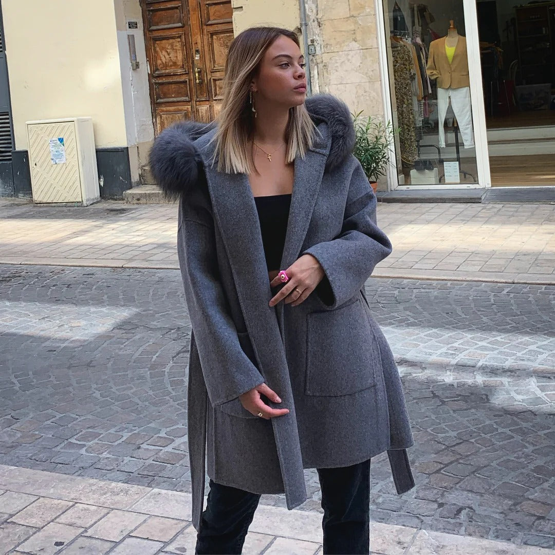 Cashmere Coat cuff short