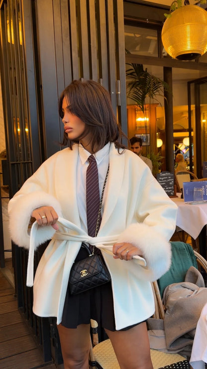 Cashmere Coat cuff short